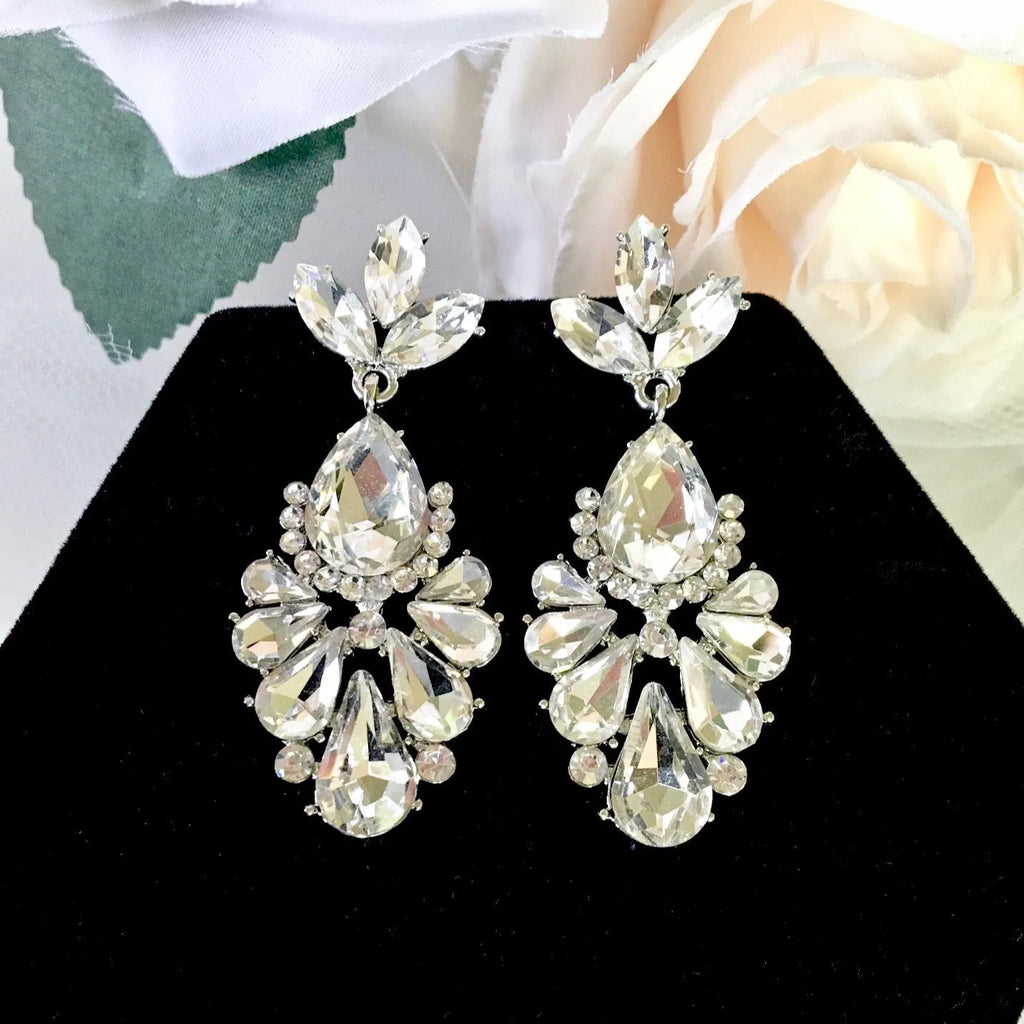 Wedding Jewelry - Rhinestone Bridal Earrings - Available in Gold and Silver