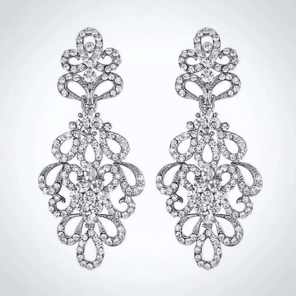 Wedding Jewelry - Cubic Zirconia Bridal Earrings - Available in Silver and Gold
