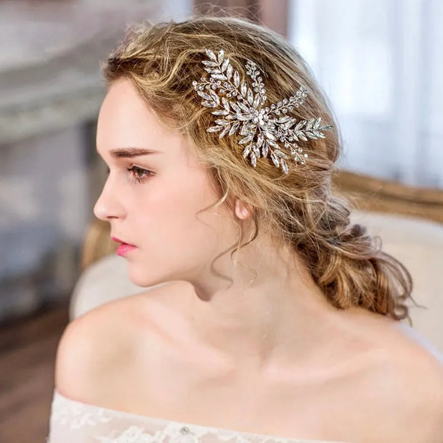 Wedding Hair Accessories - Crystal Bridal Hair Clip - Available in Silver, Rose Gold and Yellow Gold