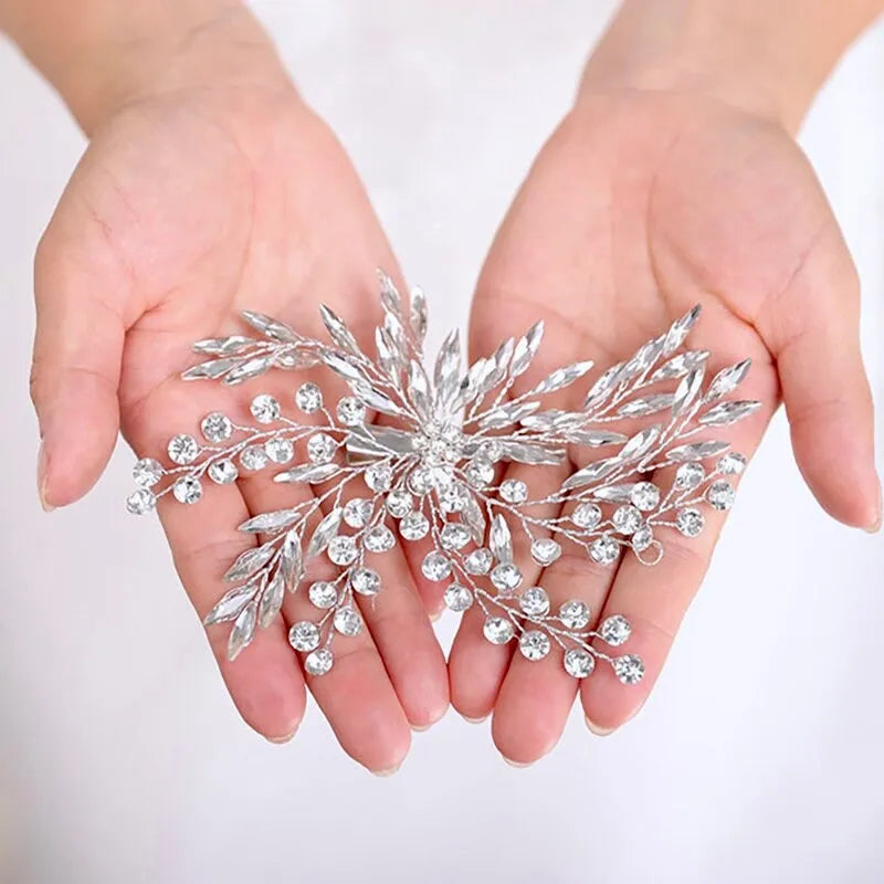 Wedding Hair Accessories - Crystal Bridal Hair Clip - Available in Silver, Rose Gold and Yellow Gold