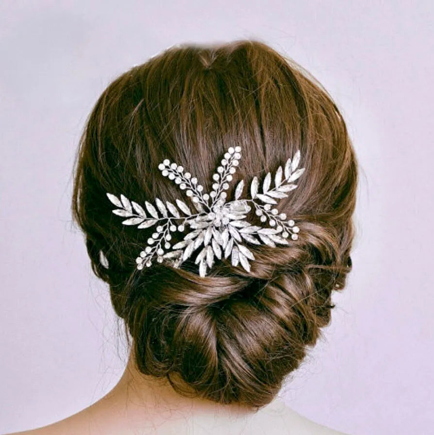 Wedding Hair Accessories - Crystal Bridal Hair Clip - Available in Silver, Rose Gold and Yellow Gold