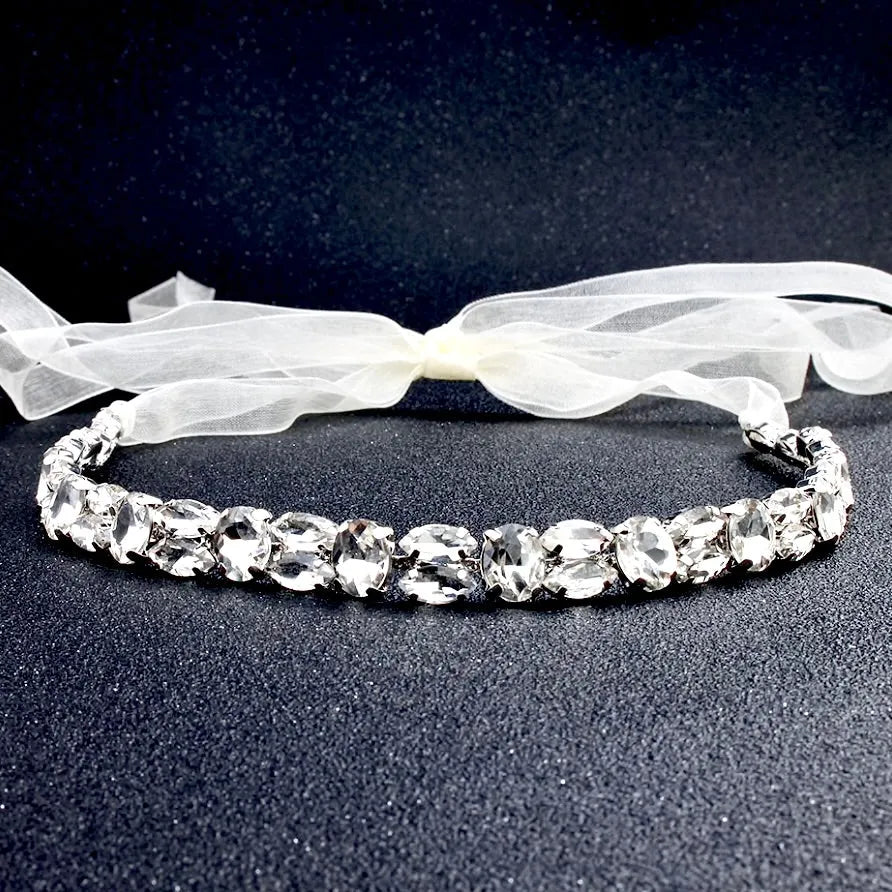 Wedding Hair Accessories - Classic Crystal Bridal Headband - Available in Silver and Gold