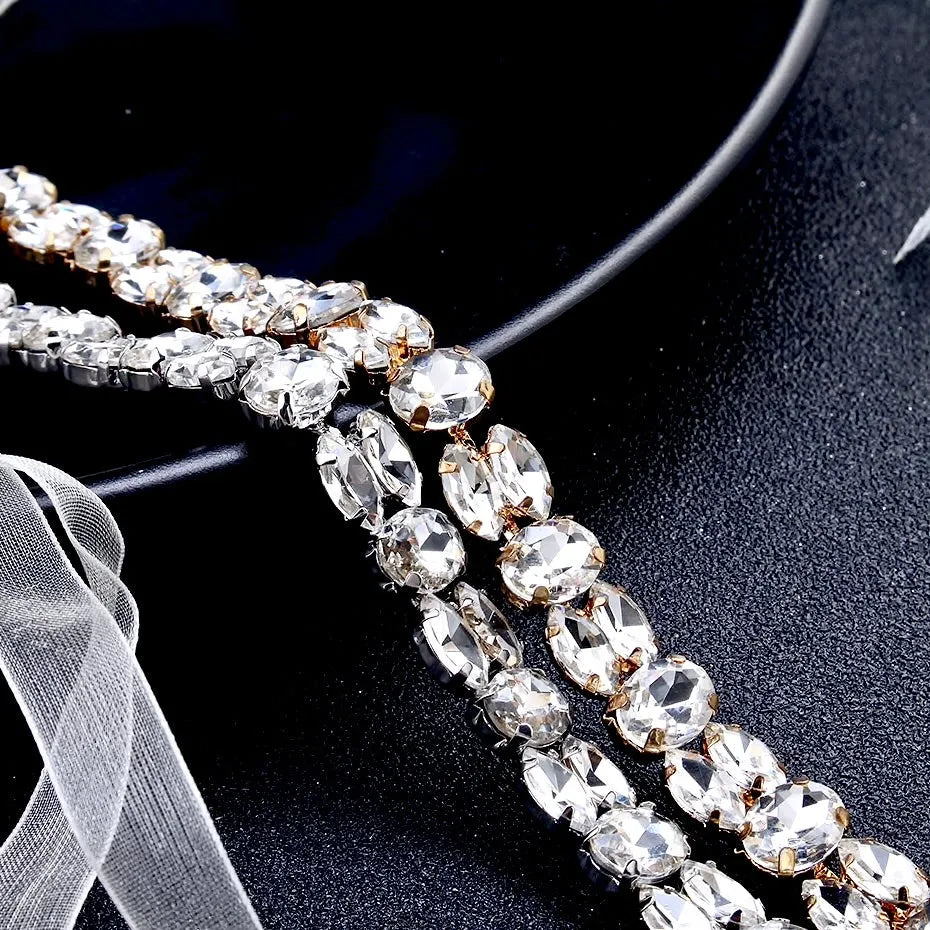 Wedding Hair Accessories - Classic Crystal Bridal Headband - Available in Silver and Gold