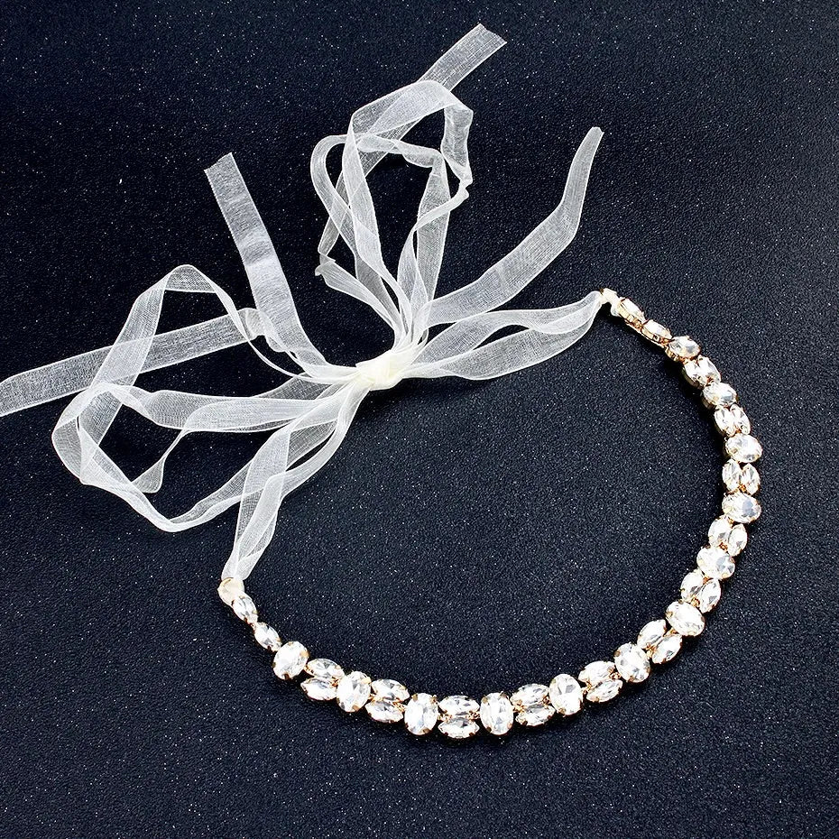 Wedding Hair Accessories - Classic Crystal Bridal Headband - Available in Silver and Gold