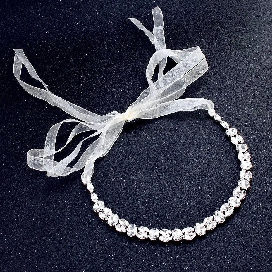 Wedding Hair Accessories - Classic Crystal Bridal Headband - Available in Silver and Gold