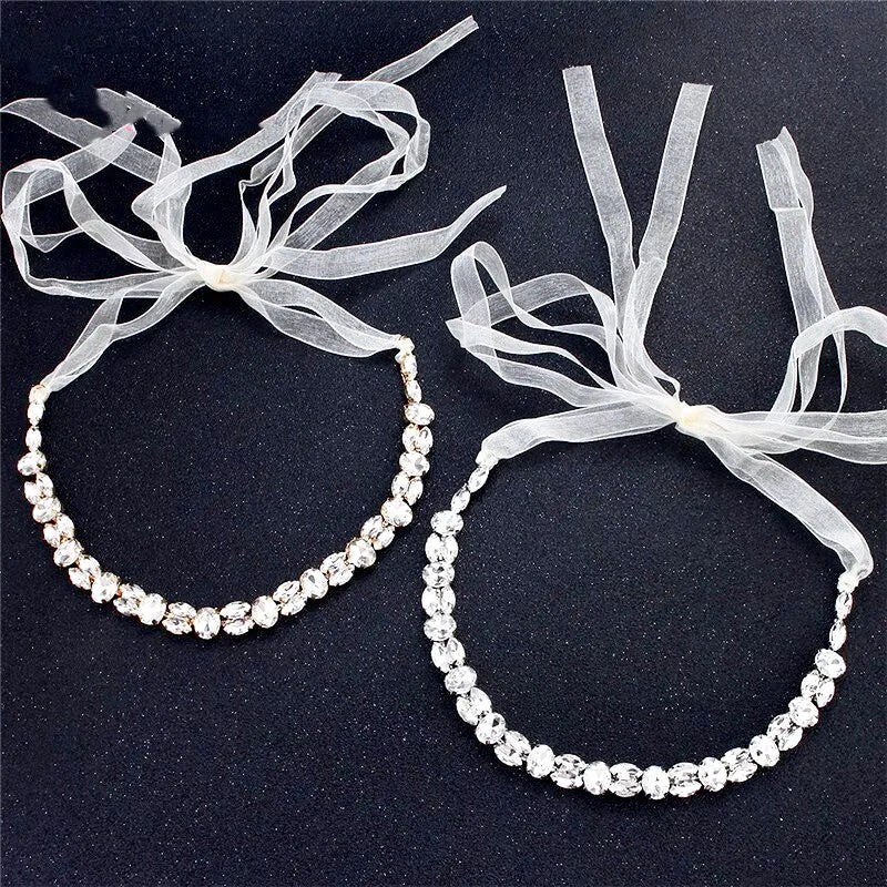 Wedding Hair Accessories - Classic Crystal Bridal Headband - Available in Silver and Gold