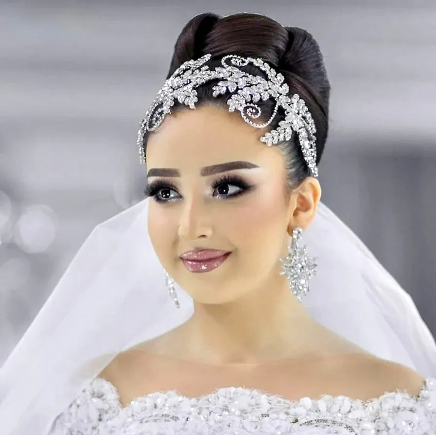 NEW Silver Crystal Bridal Headdress FREE SHIPPING Silver Crystal Bridal Headdress – Elegant Wedding Headpiece  main image 4