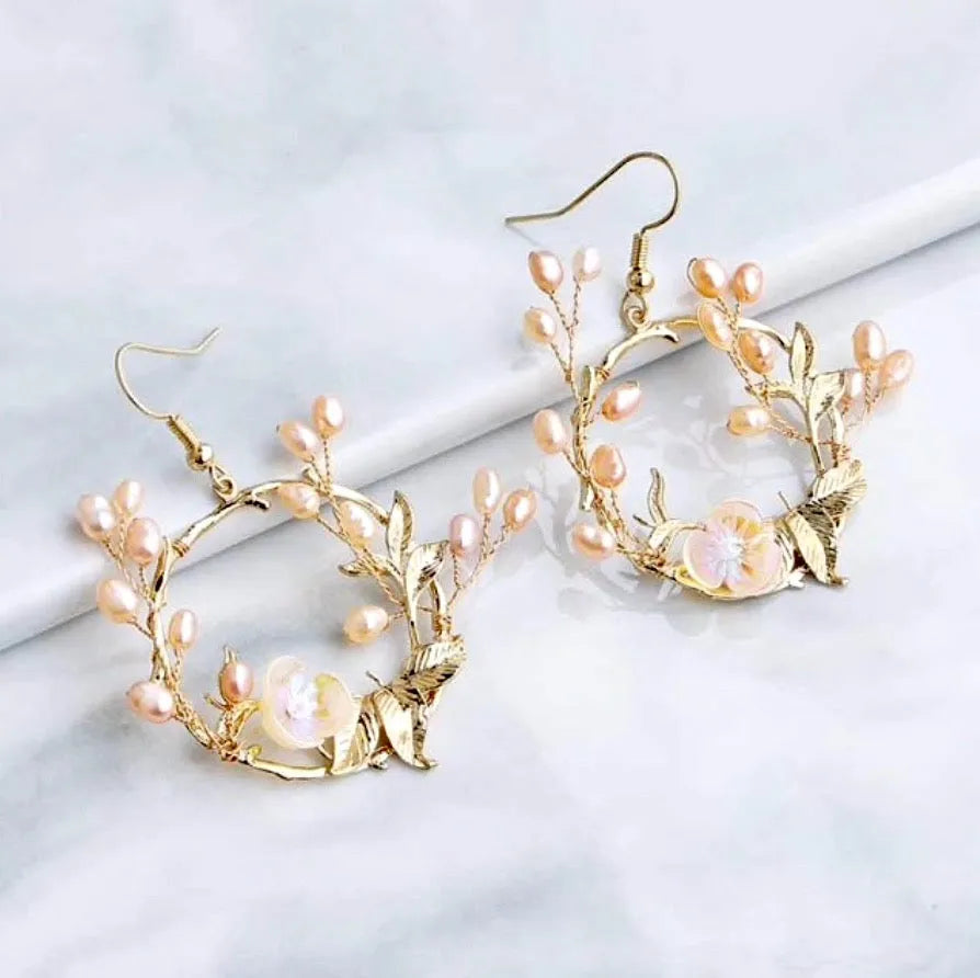 Pearl Wedding Jewelry - Romantic Freshwater Pearl Bridal Earrings