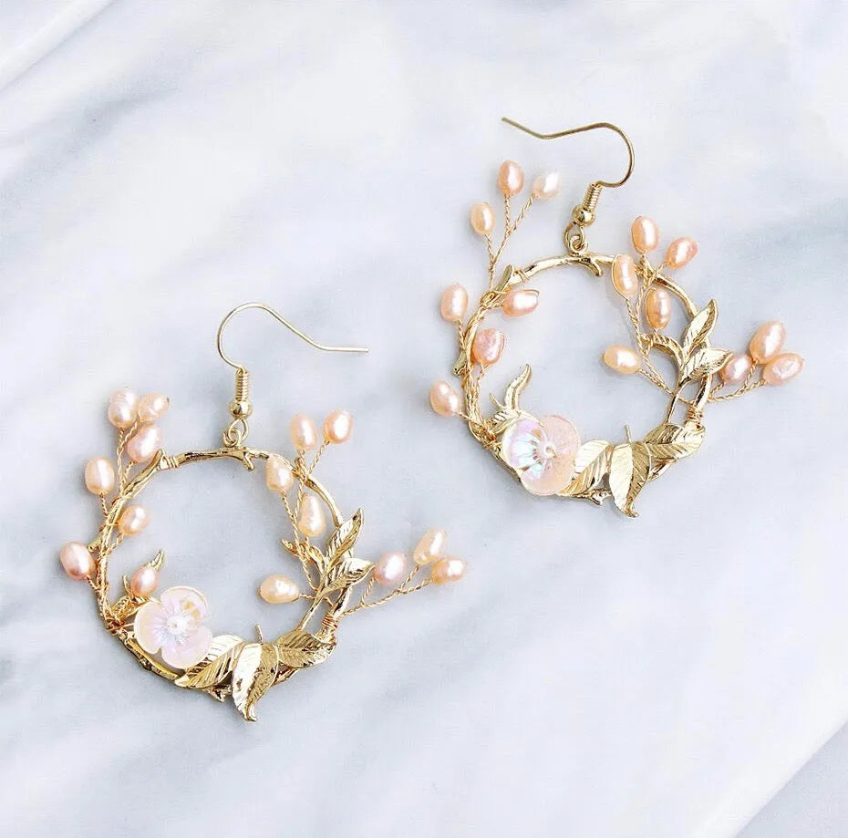 Pearl Wedding Jewelry - Romantic Freshwater Pearl Bridal Earrings
