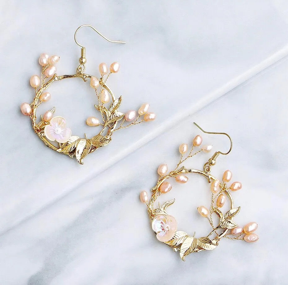Pearl Wedding Jewelry - Romantic Freshwater Pearl Bridal Earrings