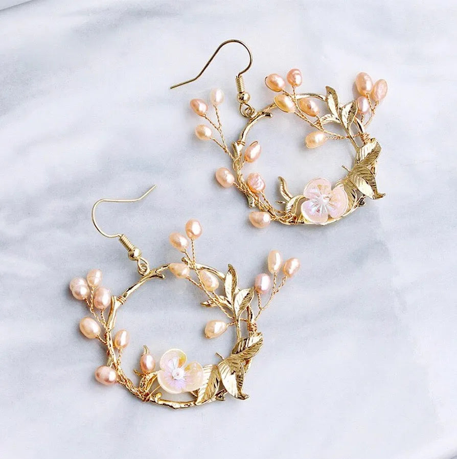 Pearl Wedding Jewelry - Romantic Freshwater Pearl Bridal Earrings