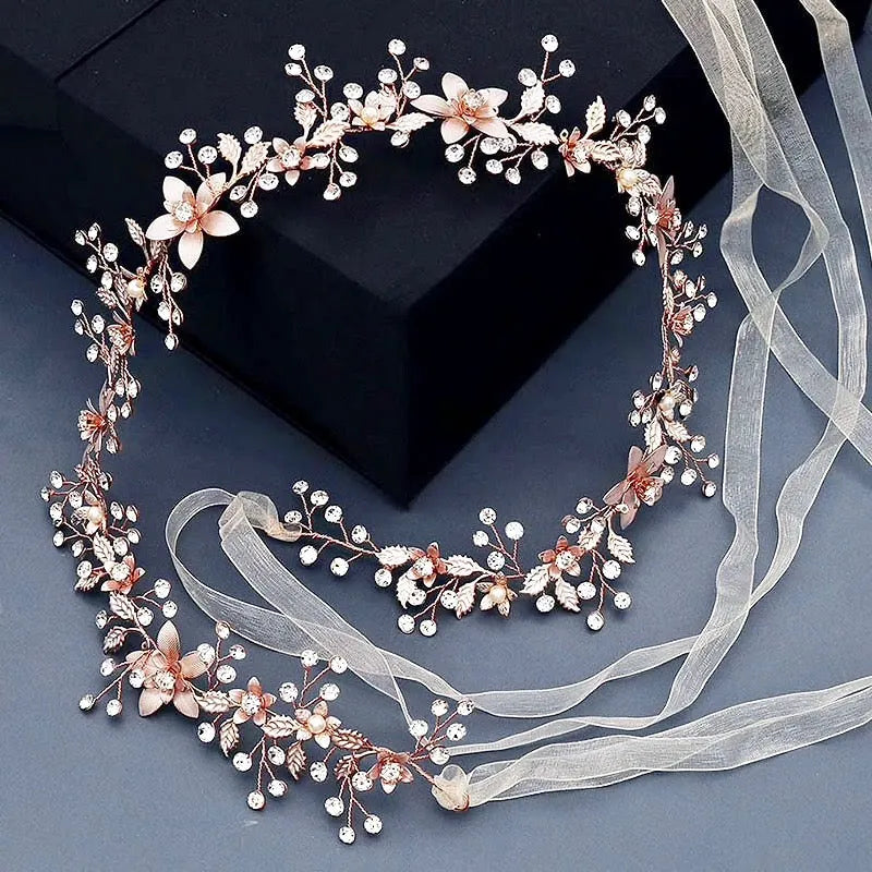 Wedding Accessories - Bohemian Rose Gold Bridal Belt/Sash