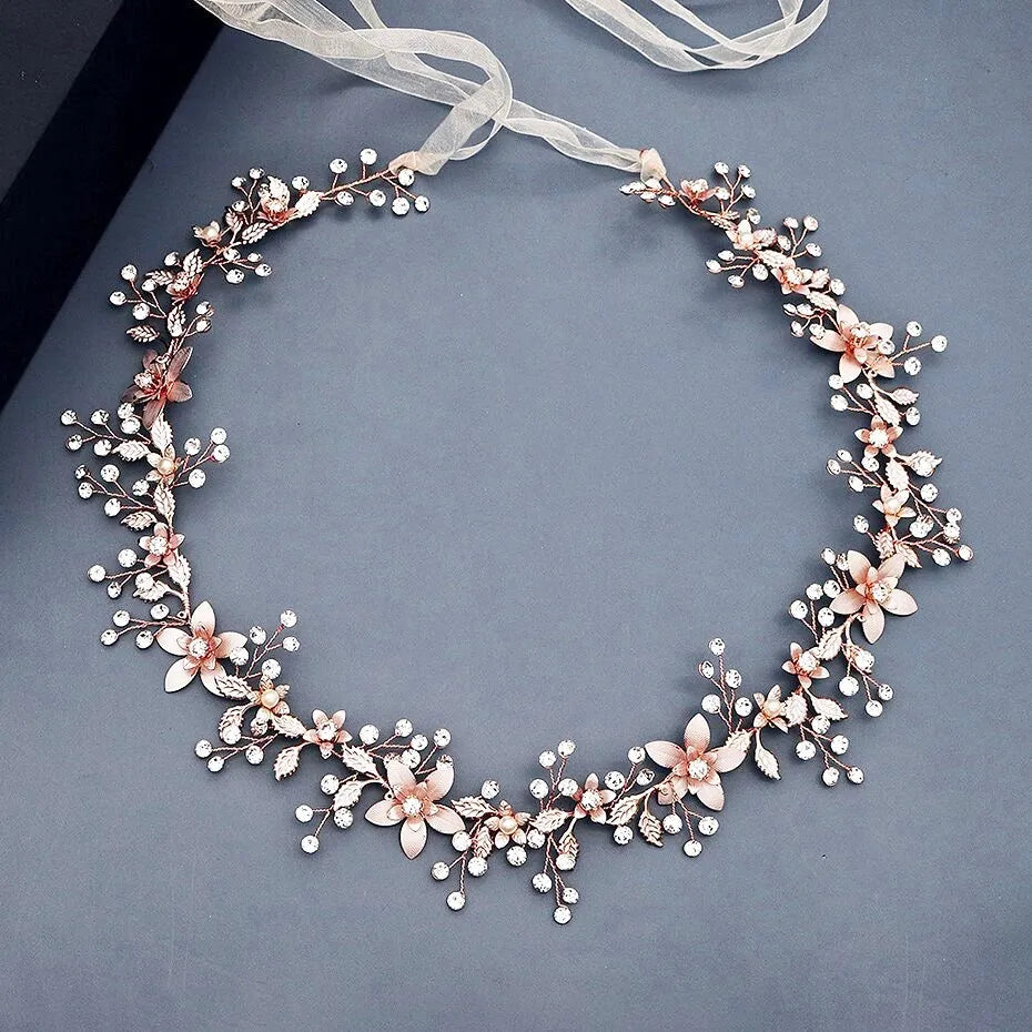 Wedding Accessories - Bohemian Rose Gold Bridal Belt/Sash