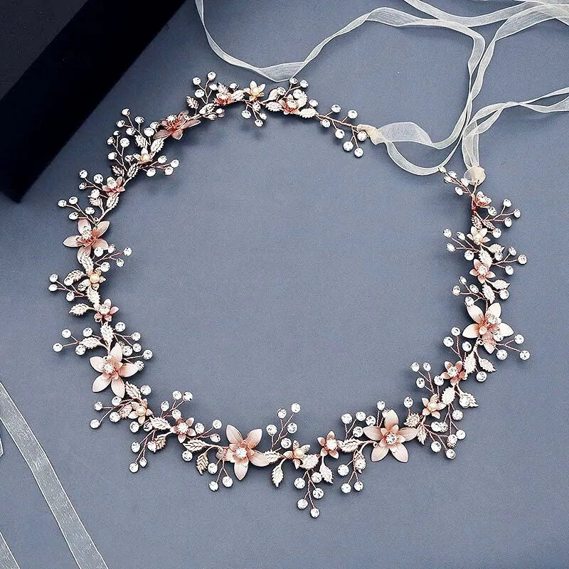 Wedding Accessories - Bohemian Rose Gold Bridal Belt/Sash