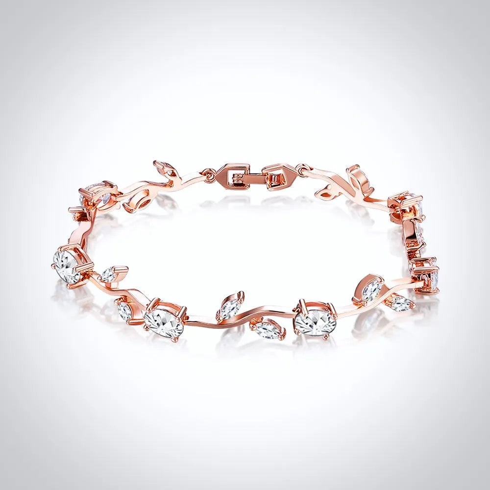 Wedding Jewelry - Cubic Zirconia Bridal Bracelet - Available in Silver, Rose Gold and Yellow Gold