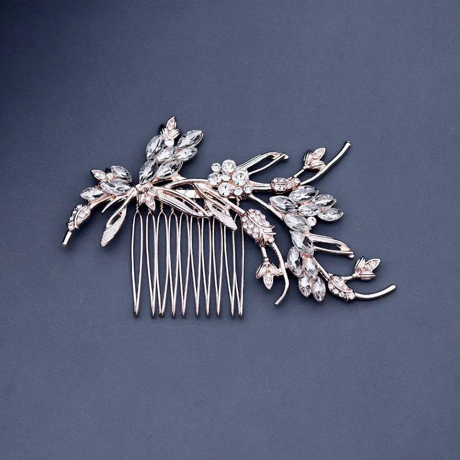 Wedding Hair Accessories - Rose Gold Bridal Hair Comb