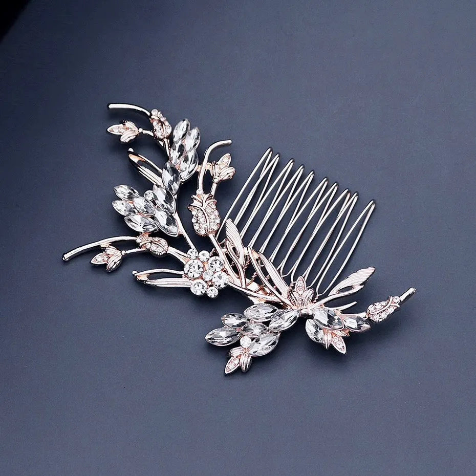 Wedding Hair Accessories - Rose Gold Bridal Hair Comb