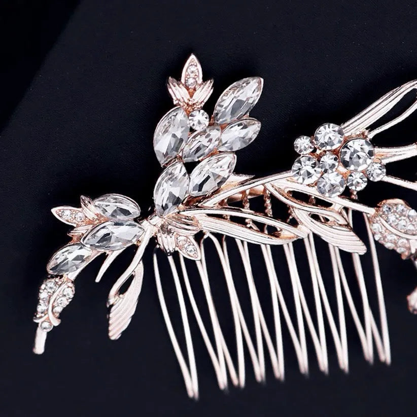 Wedding Hair Accessories - Rose Gold Bridal Hair Comb