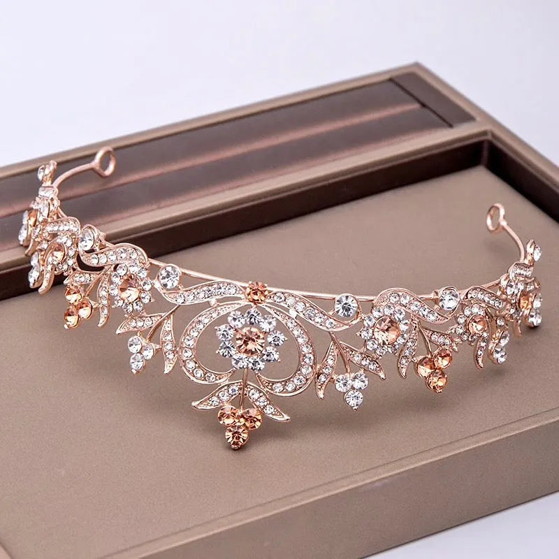 Wedding Hair Accessories - Rhinestone Bridal Tiara - Available in Silver, Yellow Gold and Rose Gold