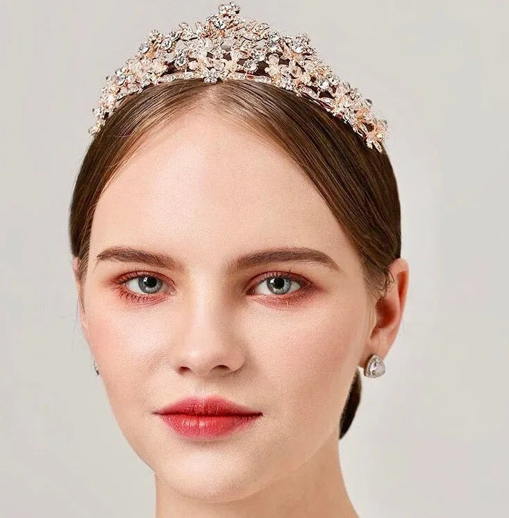Wedding Hair Accessories - Crystal Bridal Tiara - Available in Silver and Rose Gold