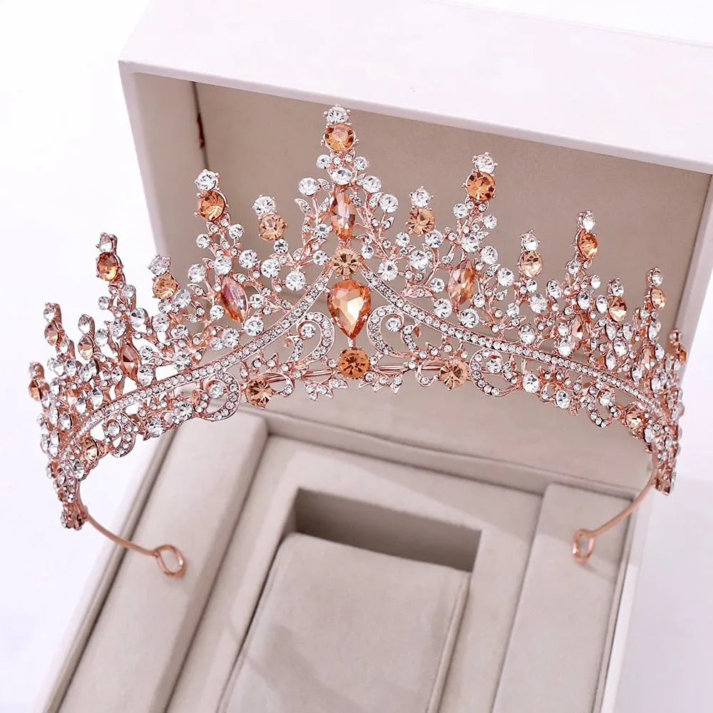 Wedding Hair Accessories - Baroque Bridal Tiara - Available in Rose Gold, Silver and Yellow Gold