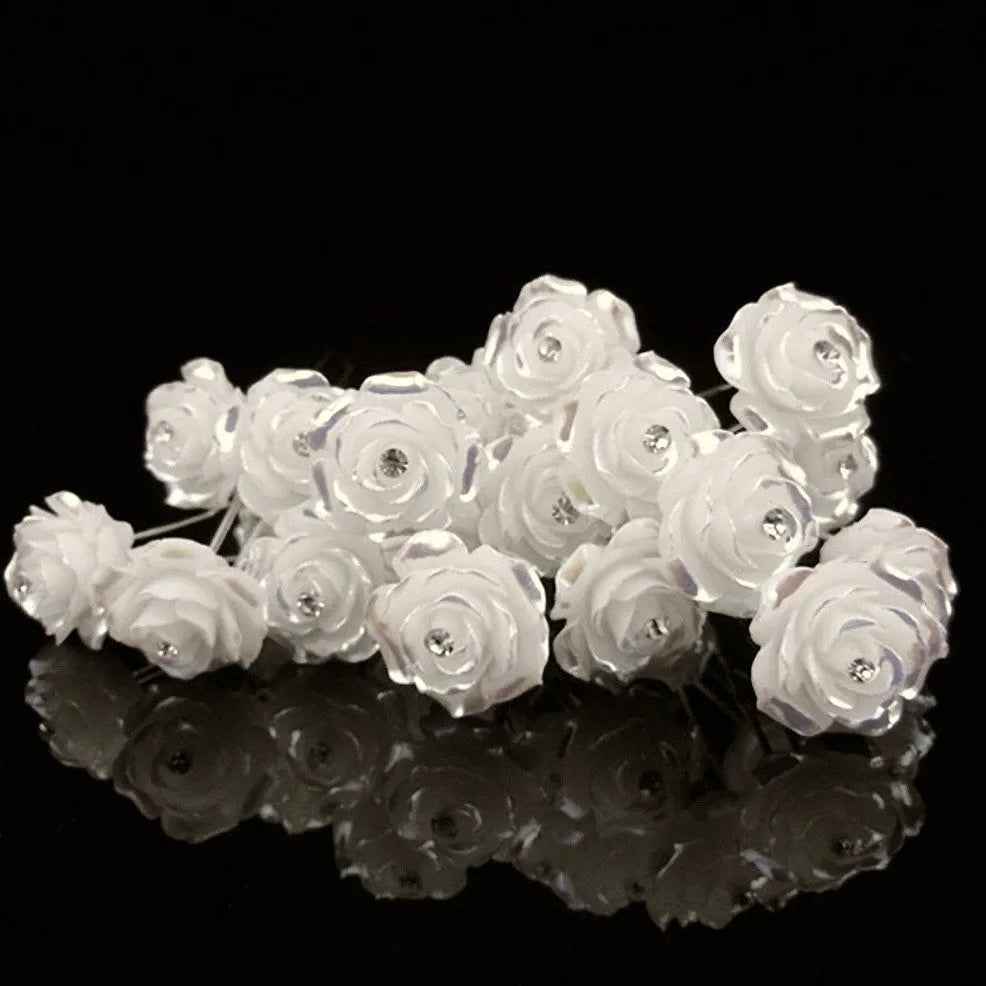 Wedding Hair Accessories - Pearl and Crystal Bridal Hair Pins - Set of 10