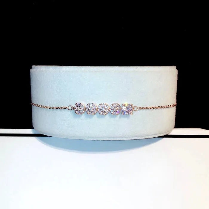 Wedding Jewelry - Rose Gold Cubic Zirconia Bridal/Bridesmaid Bracelet