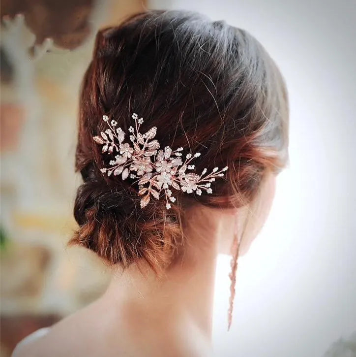 Swarovski Pearl & Opal Bridal Hair Comb – Hair Accessory  display picture 1