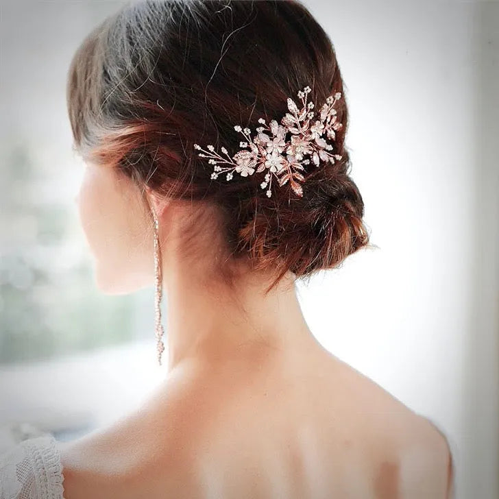 Swarovski Pearl & Opal Bridal Hair Comb – Hair Accessory  display picture 1