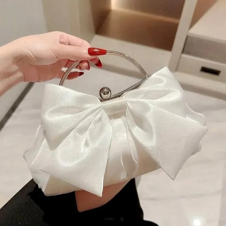 Bridal Accessories - Satin Bow Bridal Handbag Clutch - More Colors