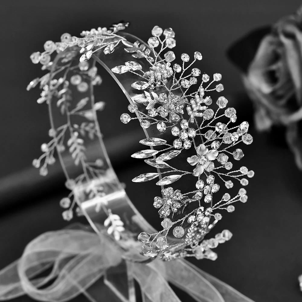 "Harley" - Romantic Pearl Bridal Headband - Available in Gold and Silver