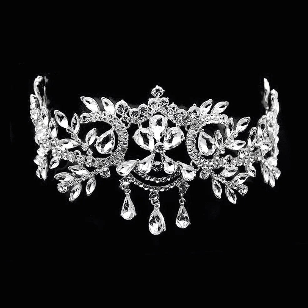 "Kiara" - Crystal Bridal Forehead Chain / Headdress