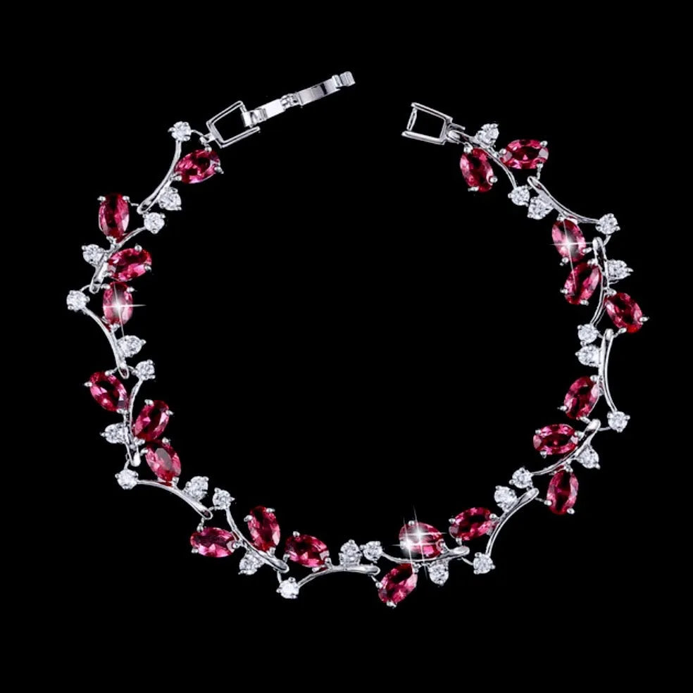 Wedding Jewelry - Cubic Zirconia Vine Bridal Bracelet - More colors available