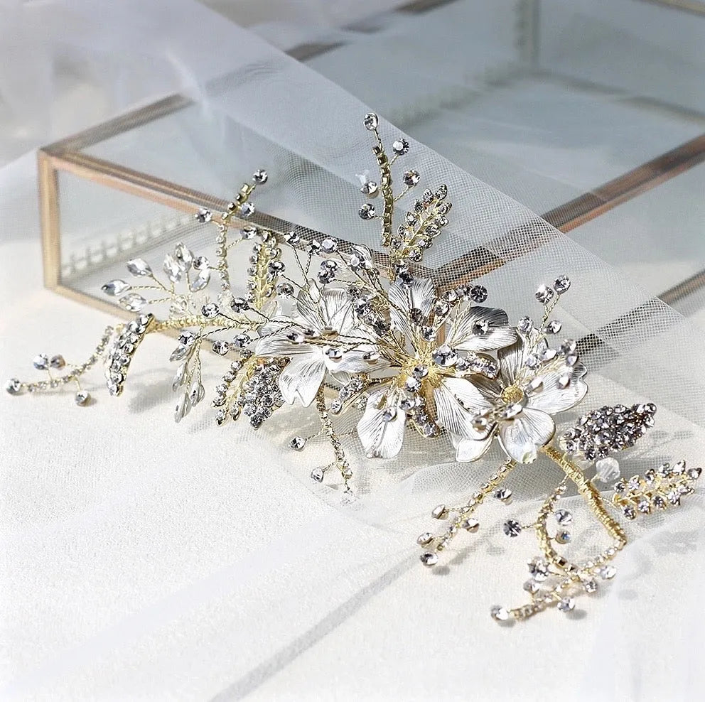 Wedding Hair Accessories - Crystal Bridal Hair Comb - Silver 