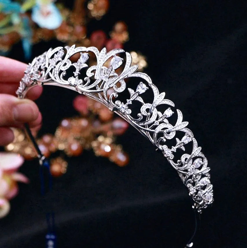 "Alana" - Silver Cubic Zirconia Bridal Tiara