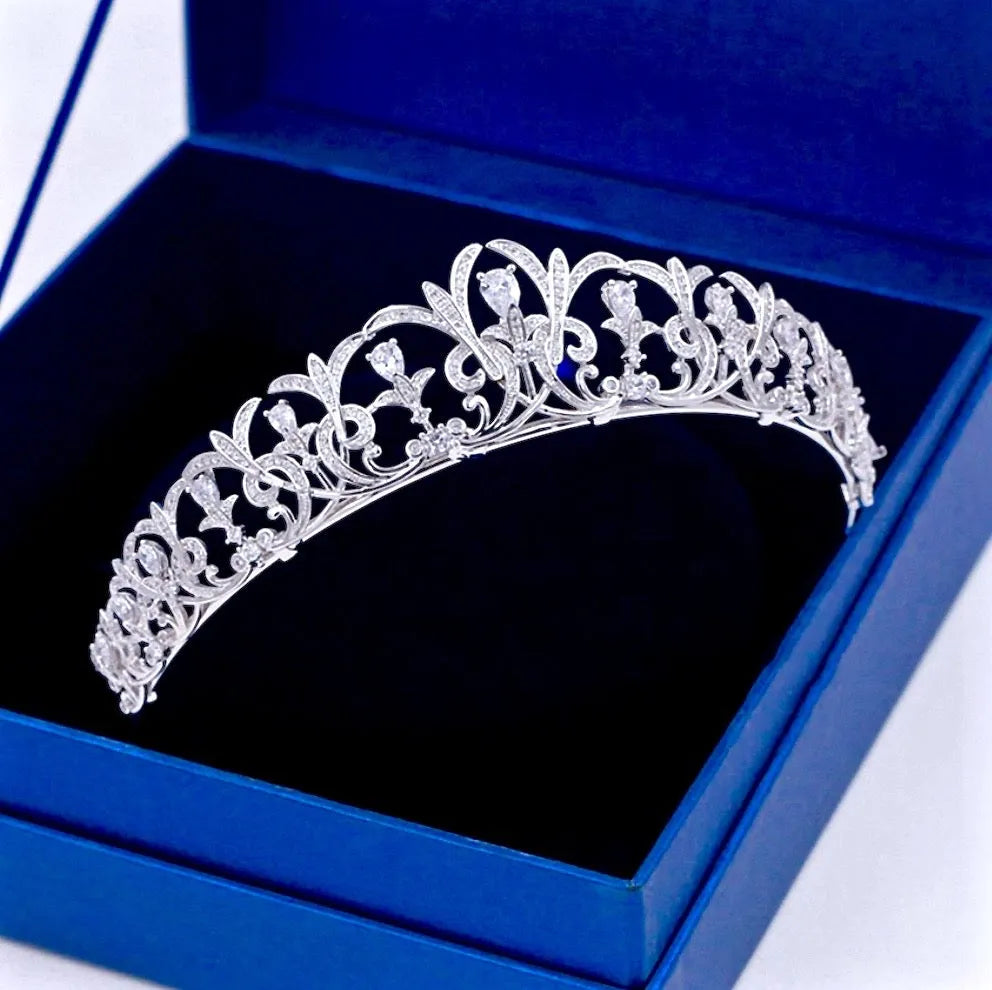 "Alana" - Silver Cubic Zirconia Bridal Tiara