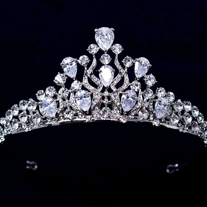 Wedding Hair Accessories - Silver Cubic Zirconia Bridal Tiara