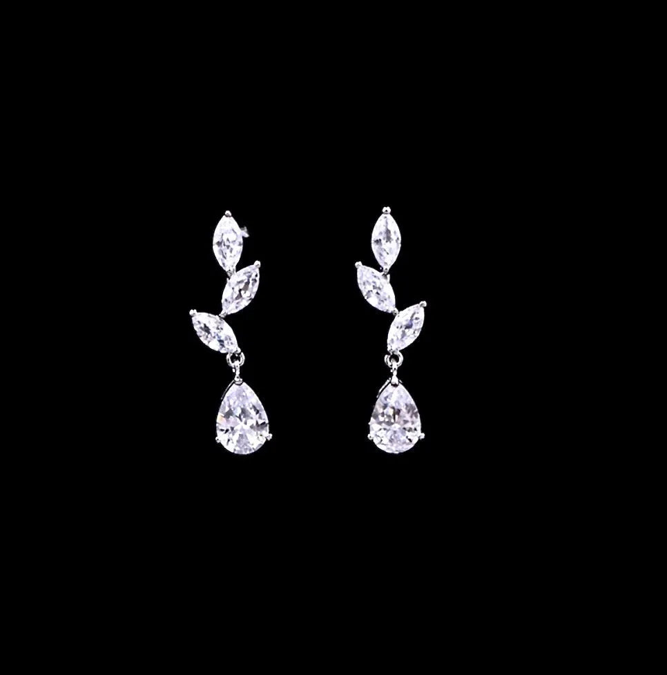 Wedding Jewelry - Silver Cubic Zirconia Bridal Jewelry Set