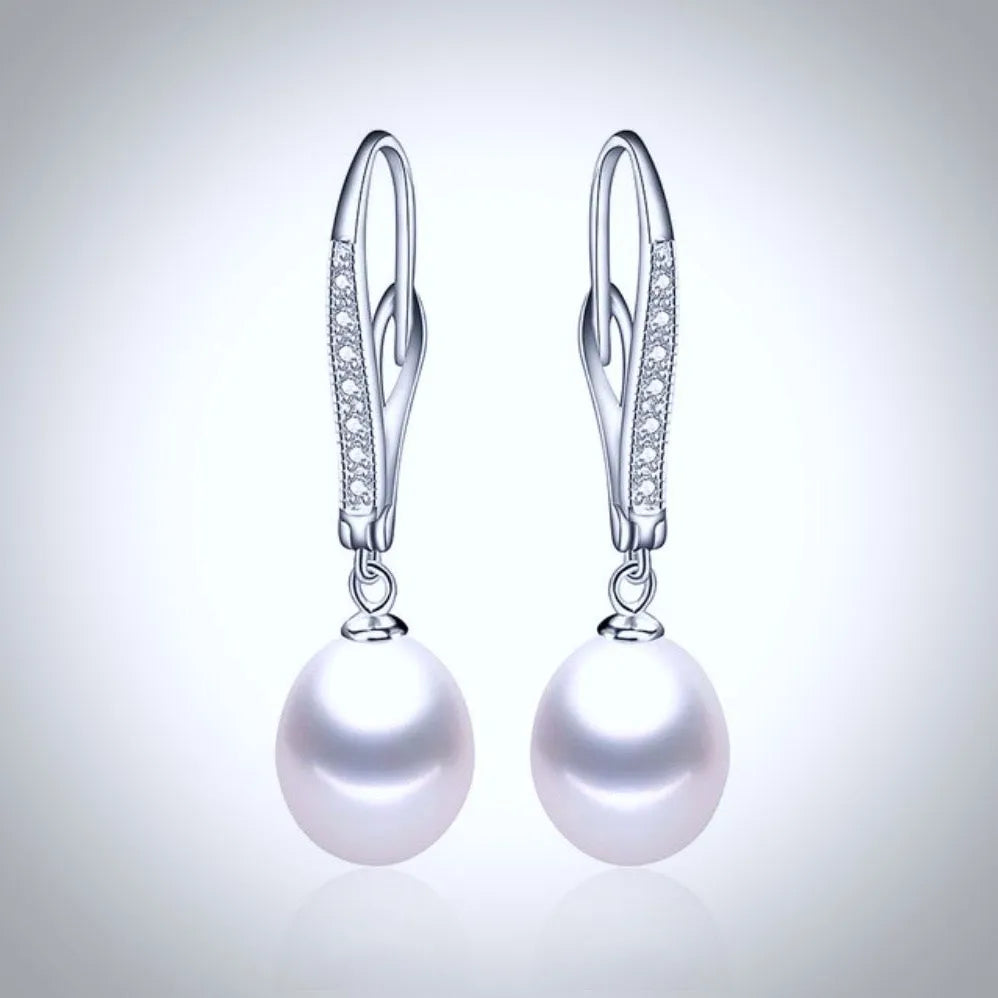 "Allie" - Freshwater Pearl and Sterling Silver Bridal Earrings