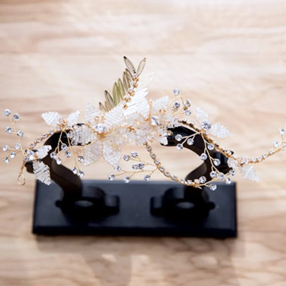 Wedding Hair Accessories - Gold Pearl Bridal Hair Vine