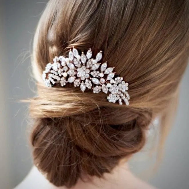 Wedding Hair Accessories - Austrian Crystal Hair Comb - Available in Rose Gold and Silver