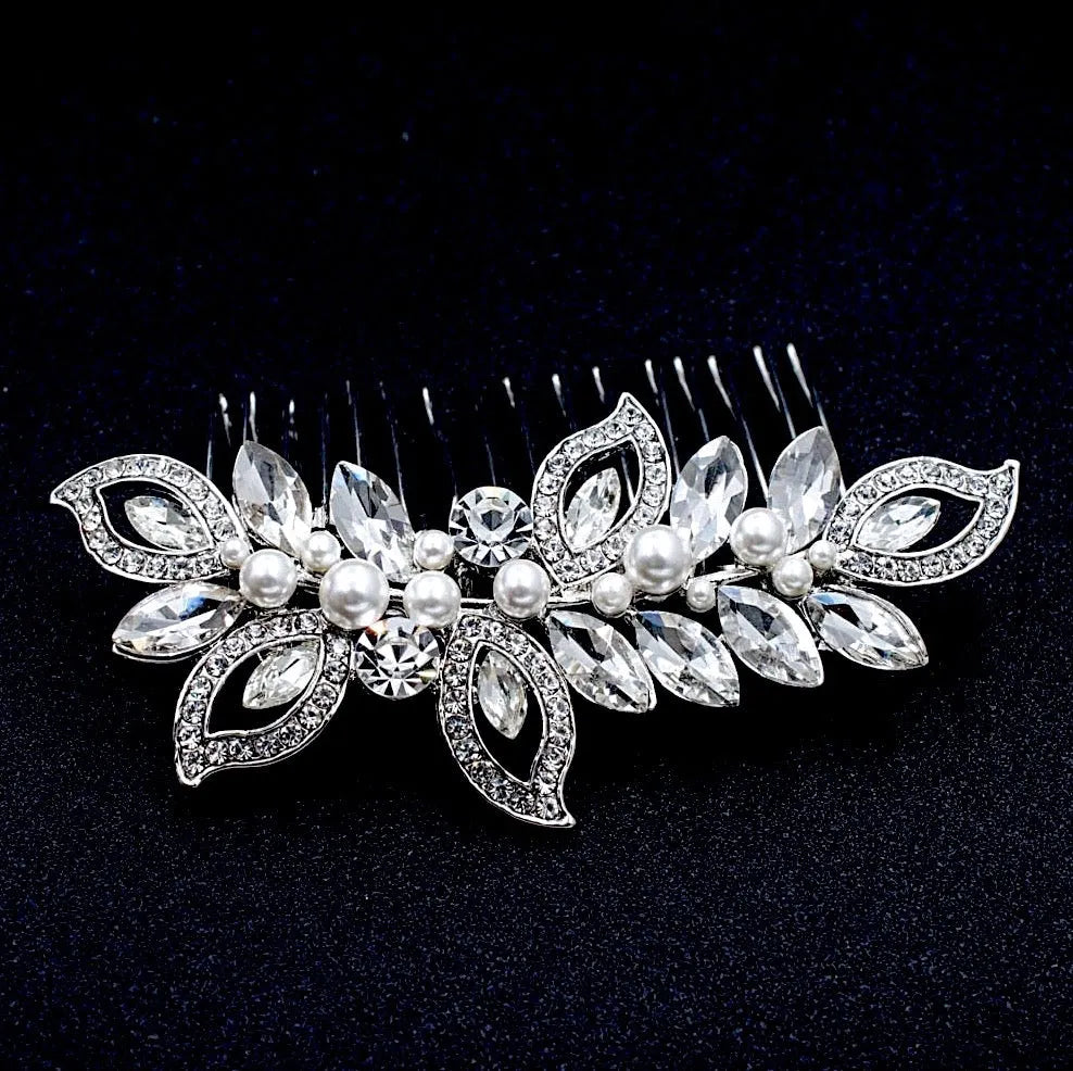 Wedding Hair Accessories - Pearl and Crystal Bridal Hair Comb - Available in Rose Gold and Silver