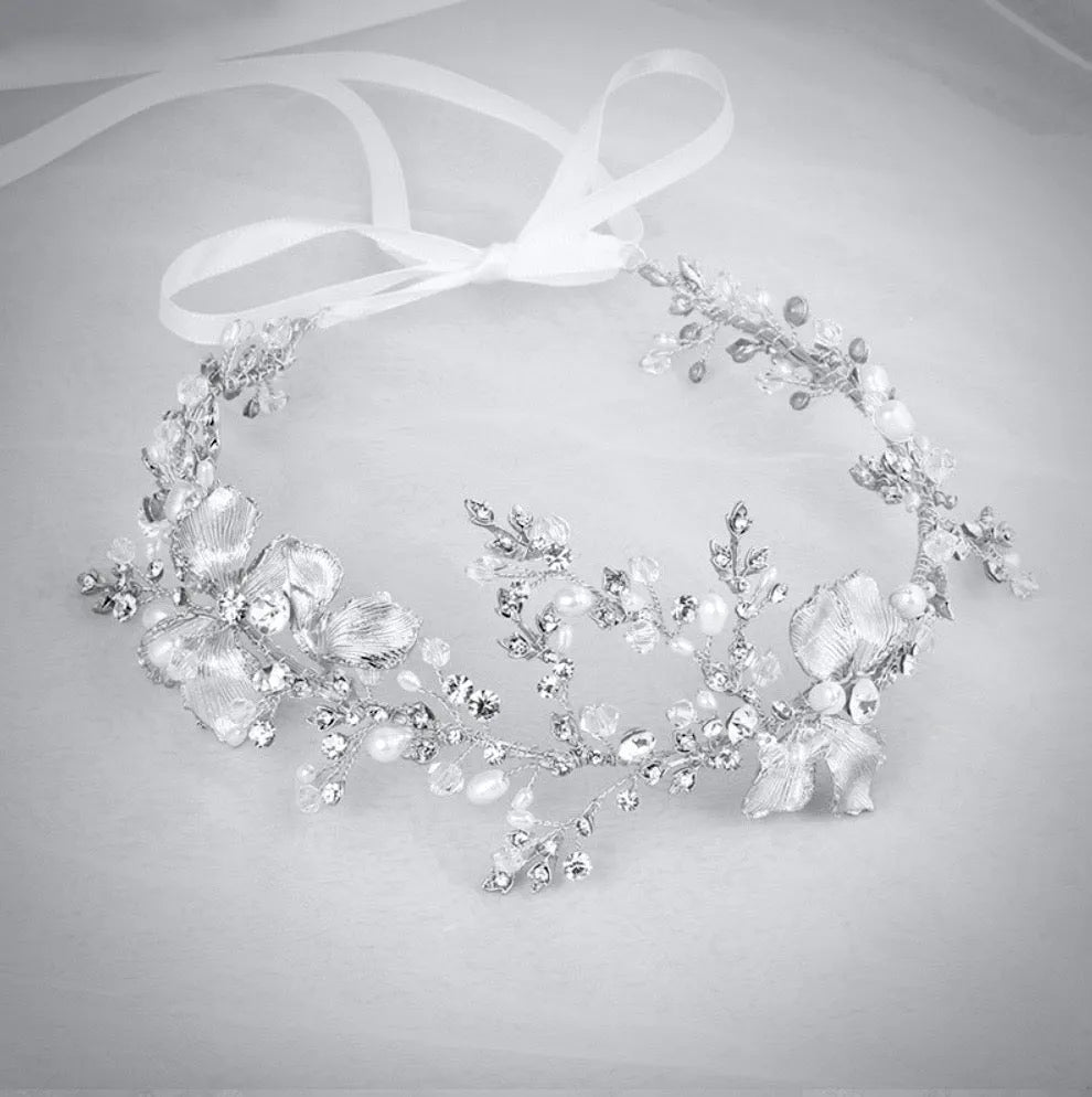 Wedding Hair Accessories - Pearl and Crystal Bridal Headband - Available in Gold and Silver