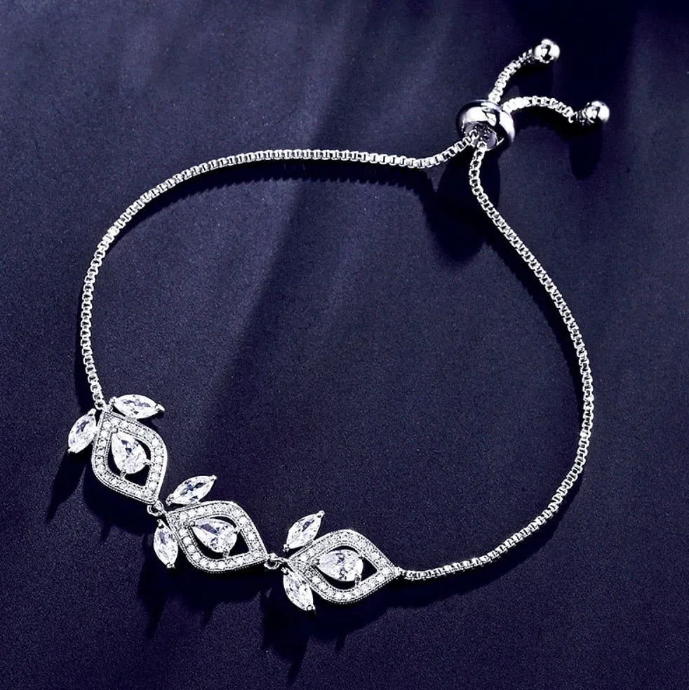 Wedding Jewelry - Silver Cubic Zirconia Bridal Jewelry Set