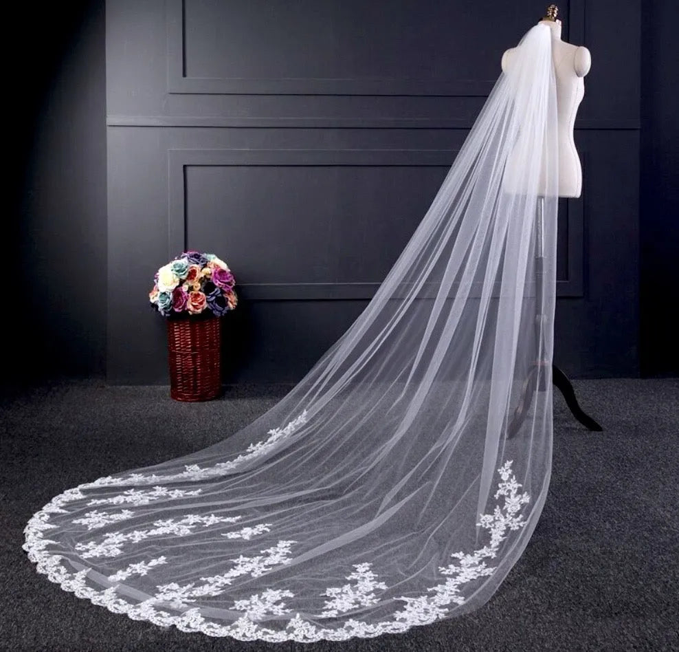 Wedding Veils - Lace Edge Cathedral Bridal Veil