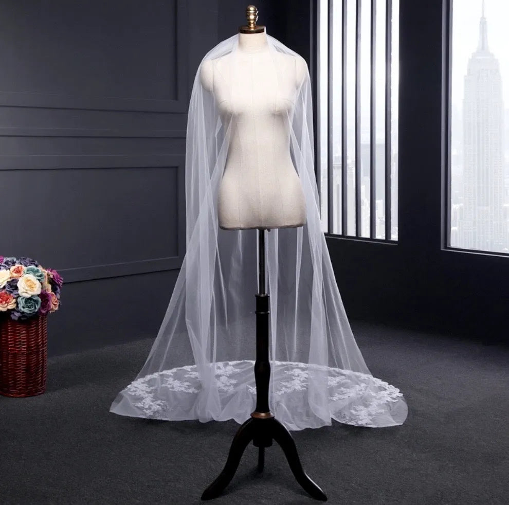 Wedding Veils - Lace Edge Cathedral Bridal Veil