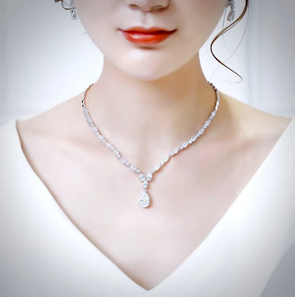 Wedding Jewelry - CZ Bridal Jewelry Set - Available in Silver, Rose Gold and Yellow Gold