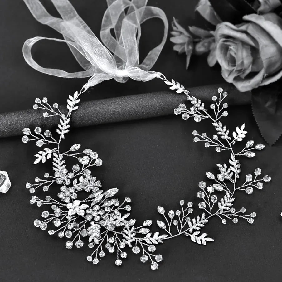 "Harley" - Romantic Pearl Bridal Headband - Available in Gold and Silver