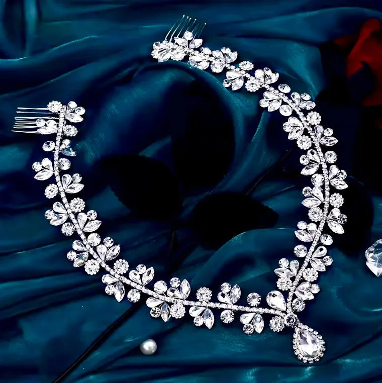Wedding Hair Accessories - Silver Bridal Frontlet Headdress