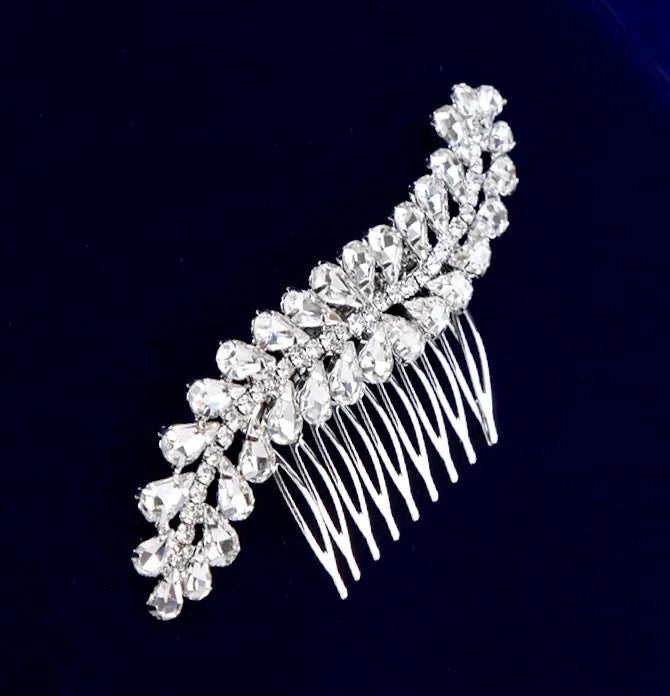 Wedding Hair Accessories - Silver Austrian Crystal Bridal Hair Comb